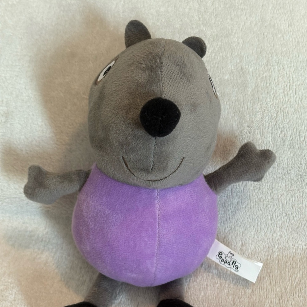 Danny Dog Peppa Pig Plush 8" Stuffed Animal Gray Purple 2024 Toy Factory